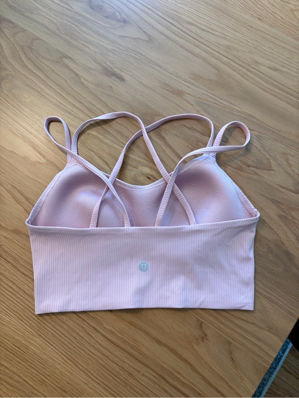 lululemon athletica Light Pink Ribbed Longline Sports Bra - Picture 2 of 3
